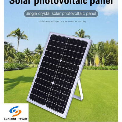 Bảng điều khiển năng lượng mặt trời đơn tinh thể silicon đơn 18V 30W 1.66A cho gia đình