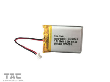 BIS 3.7V Li Polymer Pin GSP753040 Pin Lithium 850mAH Đối với Hệ thống an toàn gắn trên xe