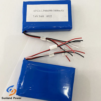 7.4V 5AH LP806090 2S1P Polymer Lithium Ion Battery I2C Function With Fuel Gauge