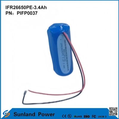 IFR26650PE-3.4Ah 3.2V LiFePO4 pin pin cho ánh sáng mặt trời đèn pin vòng đời 2000 lần