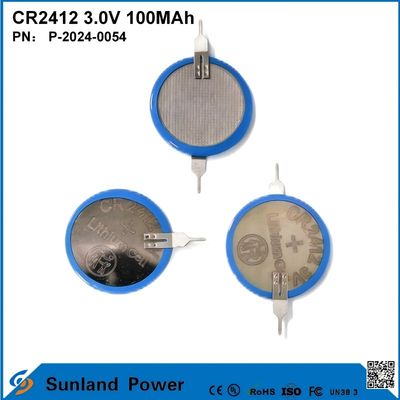 CR2412 3.0V 100MAH Li-MnO2 pin tuổi thọ dài