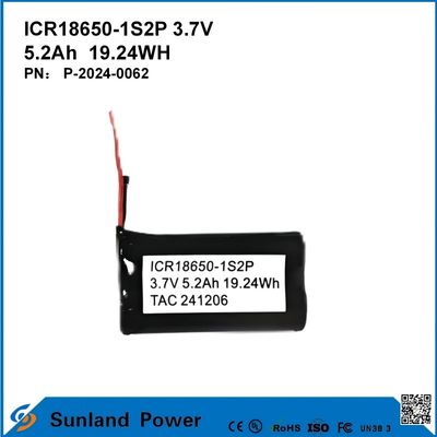 ICR18650-1S2P 3.7V 5.2AH 19.24WH Pin sạc lại