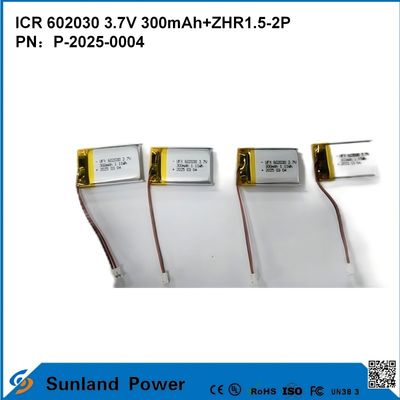 602030 3.7V 300mAh + ZHR1.5-2P Pin từ thiết kế siêu mỏng Tính tương thích linh hoạt cho nhiều thiết bị thông minh nhỏ Bluetooth tai nghe Thiết bị đeo và thiết bị y tế di động
