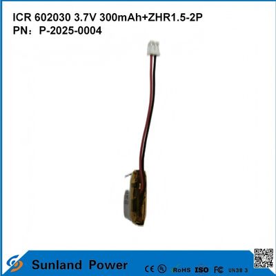 602030 3.7V 300mAh + ZHR1.5-2P Pin từ thiết kế siêu mỏng Tính tương thích linh hoạt cho nhiều thiết bị thông minh nhỏ Bluetooth tai nghe Thiết bị đeo và thiết bị y tế di động
