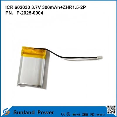 602030 3.7V 300mAh + ZHR1.5-2P Pin từ thiết kế siêu mỏng Tính tương thích linh hoạt cho nhiều thiết bị thông minh nhỏ Bluetooth tai nghe Thiết bị đeo và thiết bị y tế di động