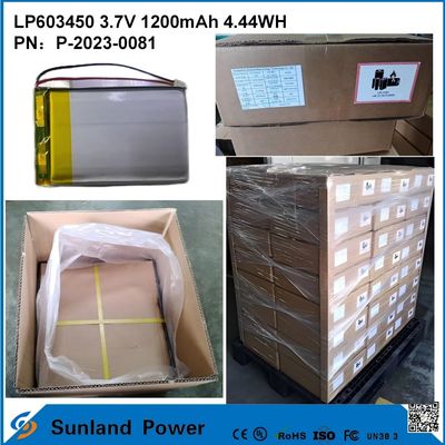 GP603450 Cell cho thiết bị điện tử tiêu dùng và ứng dụng y tế 1200mAh 3.7V UL & UN38.3 Chứng nhận có sẵn và có thể tùy chỉnh