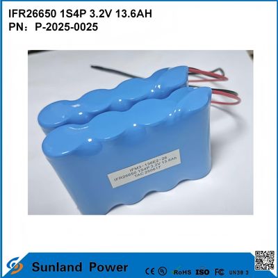 Nhà máy sản xuất pin IFR26650 1S4P 3.2V 13.6Ah phù hợp cho nhà và thương mại lưu trữ năng lượng di động, công cụ điện công suất cao khoan cưa và máy nghiền góc di động y tế