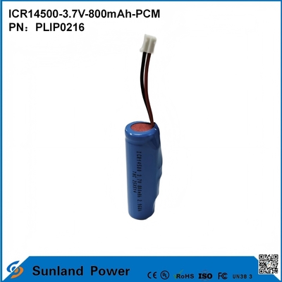ICR14500-3.7V-800mAh-PCM pin áp dụng cho đèn LED Sản phẩm kỹ thuật số Thiết bị gia đình thông minh Máy chuột không dây Máy cạo răng điện Máy cạo râu