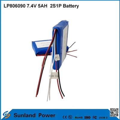 7.4V 5AH LP806090 2S1P pin Lithium Ion Polymer với chức năng I2C