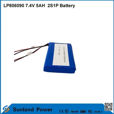 7.4V 5AH LP806090 2S1P pin Lithium Ion Polymer với chức năng I2C