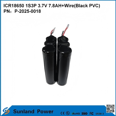 PIN 18650 1S3P 3.7V 7.8AH+DÂY (PVC ĐEN) PIN