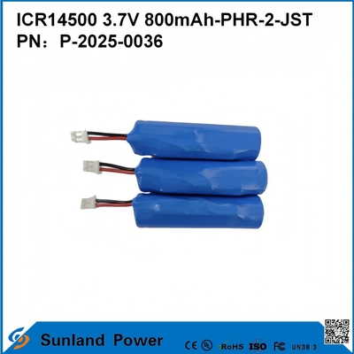 Pin ICR14500 3.7V 800mAh-PHR-2-Dây JST 10mm
