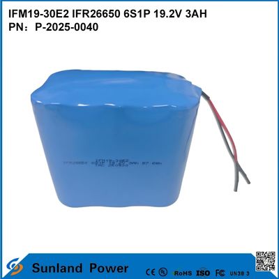 PIN LiFePO₄ IFM19-30E2 IFR26650 6S1P 19.2V 3AH PIN được sử dụng trong hệ thống lưu trữ năng lượng, dụng cụ điện