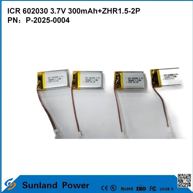 602030 3.7V 300mAh + ZHR1.5-2P Pin từ thiết kế siêu mỏng Tính tương thích linh hoạt cho nhiều thiết bị thông minh nhỏ Bluetooth tai nghe Thiết bị đeo và thiết bị y tế di động