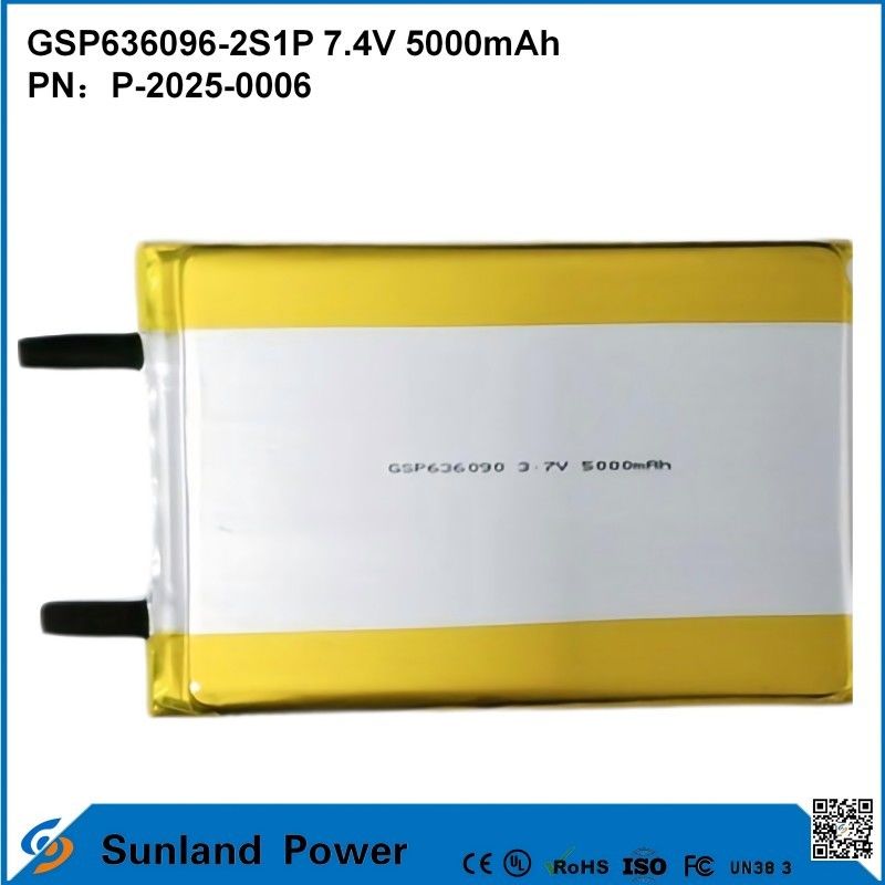Bộ pin Lithium-Ion sạc lại GSP636096-2S1P 7.4V Và 5000mAh Đối với các ngân hàng năng lượng Thiết bị điện tử ngoài trời Đèn pin Đèn thiết bị điện tử nhỏ