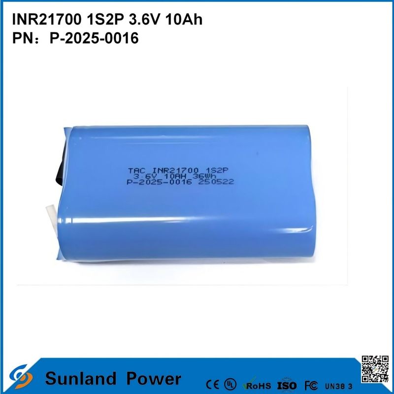 INR21700 1S2P 3.6V 10Ah Tải điện tốc độ cao, phù hợp với các thiết bị đòi hỏi năng lượng cao!