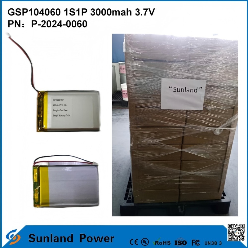 GSP104060 Pin Lithium Polymer được sử dụng rộng rãi trong các ngân hàng điện, tai nghe Bluetooth và loa Bluetooth với vòng đời 500 ₹ 2500 sạc / xả