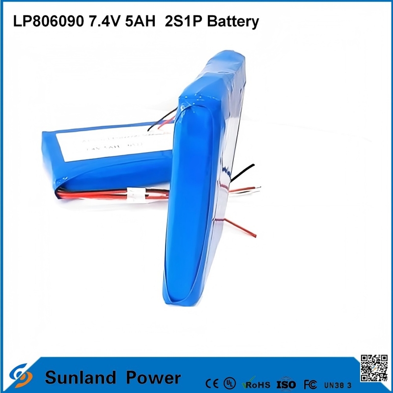 7.4V 5AH LP806090 2S1P pin Lithium Ion Polymer với chức năng I2C