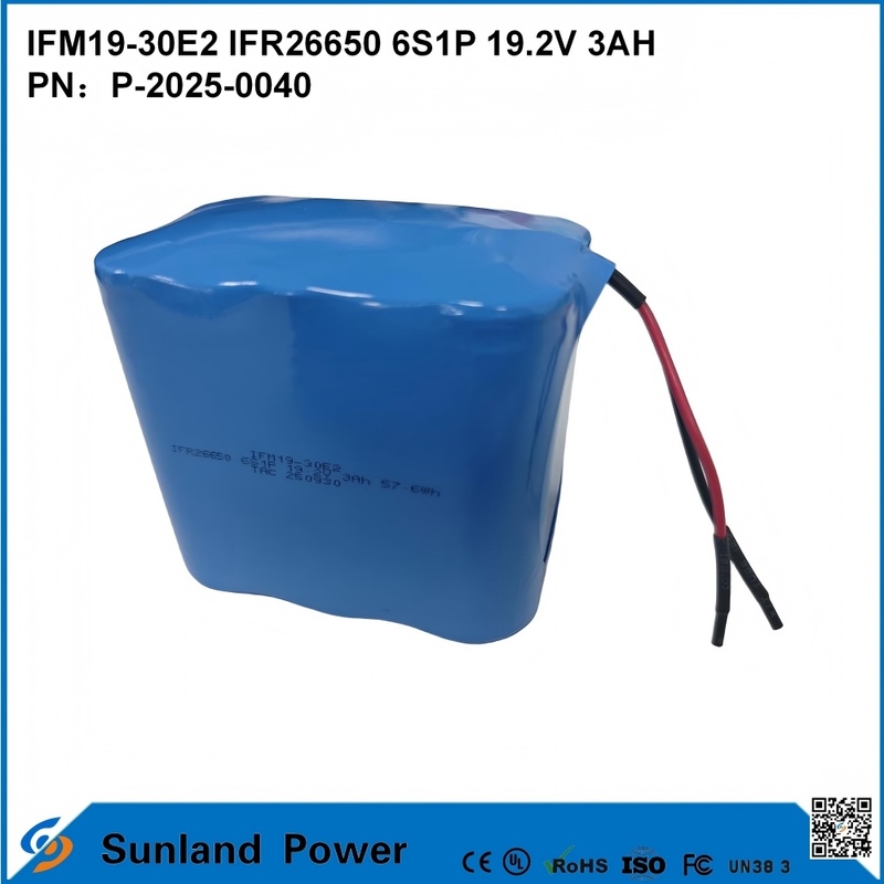 PIN LiFePO₄ IFM19-30E2 IFR26650 6S1P 19.2V 3AH PIN được sử dụng trong hệ thống lưu trữ năng lượng, dụng cụ điện