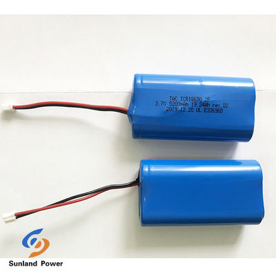 3.7V pin lithium ion sạc ICR18650 1S2P với UL2054 cho đèn