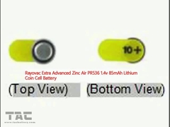 Rayovac Extra Advanced Zinc Air PR536 1.4v 85mAh pin pin Lithium Coin