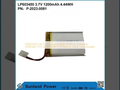 GP603450 Cell For Consumer Electronics And Medical 1200mAh 3.7V UL & UN38.3 Chứng nhận sẵn có sẵn có thể tùy chỉnh