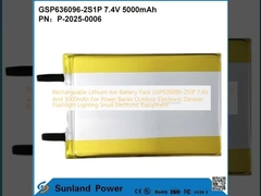 Bộ pin Lithium-Ion sạc lại GSP636096-2S1P 7.4V Và 5000mAh Đối với các ngân hàng năng lượng Thiết bị điện tử ngoài trời Đèn pin Đèn thiết bị điện tử nhỏ