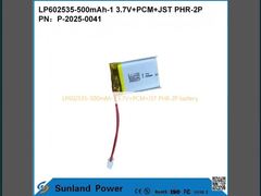 Pin LP602535-500mAh-1 3.7V+PCM+JST PHR-2P