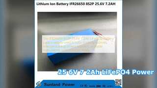 Nguồn pin IFR26650 8S2P 25.6V 7.2Ah LiFePO4